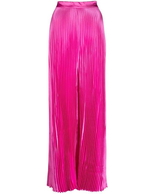 L'idée Pink Pleated High-Waisted Trousers