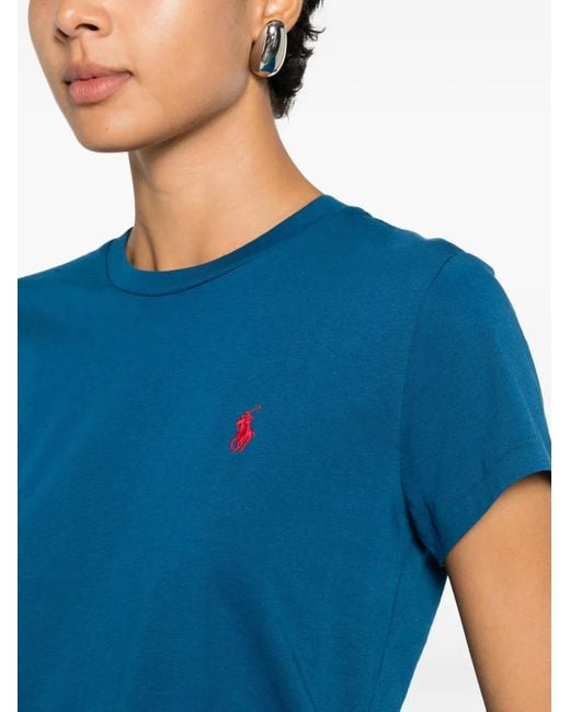 Polo Ralph Lauren Blue Logo-Embroidered T-Shirt