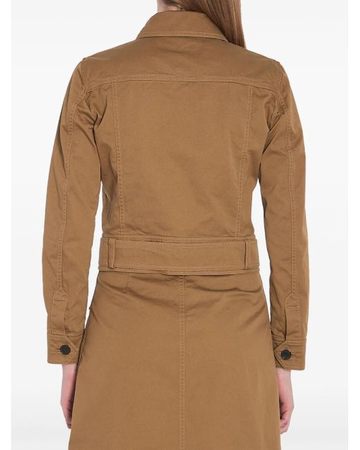 Saint Laurent Cropped Twill Jack in het Natural
