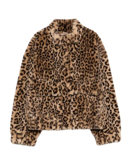Ba&sh Brown Leopard-Print Jacket