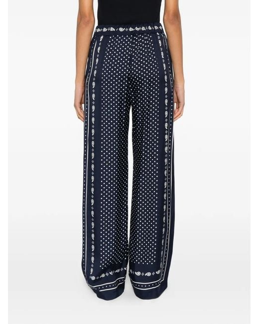 Maje Blue Printed Fluid Trousers