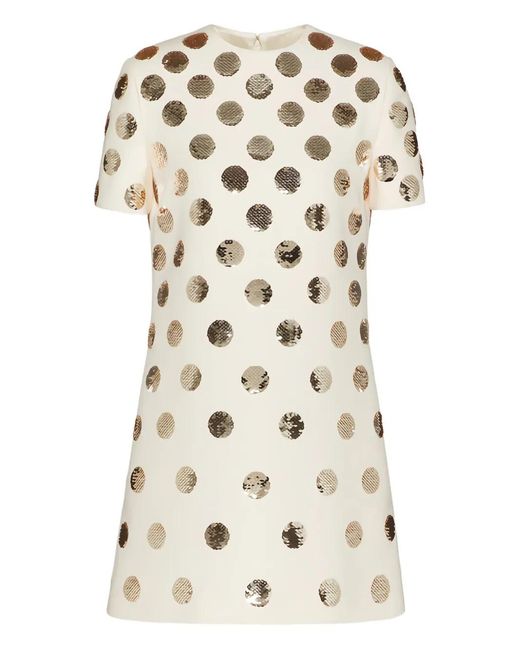Valentino Garavani Natural Sequin-Embellished Dress