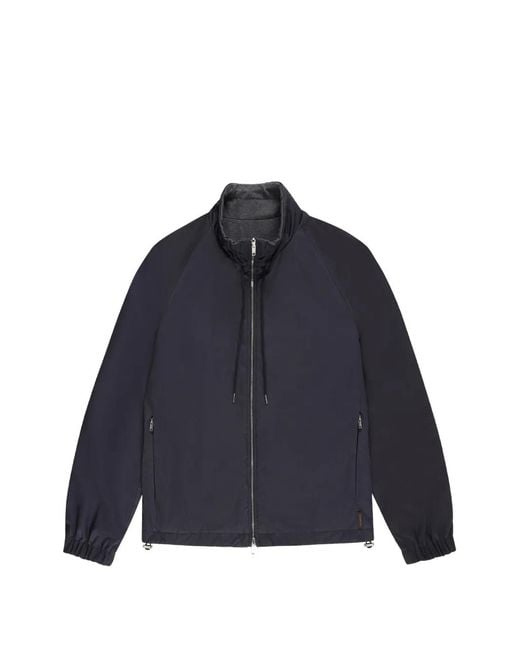 Slowear Blue Reversible Taffeta Blouson Jacket for men