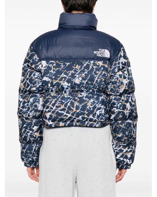 The North Face Blue Abstract-print Quilted Jacket