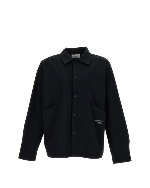 Pas Normal Studios Blue Buttoned Shirt Jacket for men