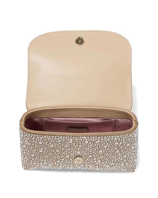 Jimmy Choo Gray Small Curve Crystal-Embellished Crossbody Bag