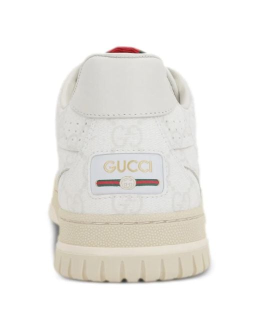 Gucci White Re-Web Sneakers