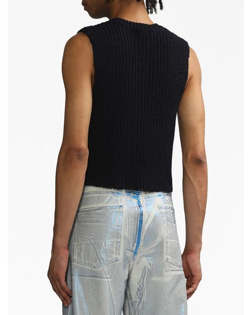 Our Legacy Black Chunky Ribbed-Knit Vest for men