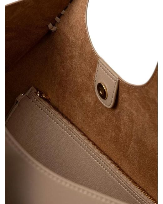 Love Moschino Natural Logo-Plaque Shopper Tote Bag