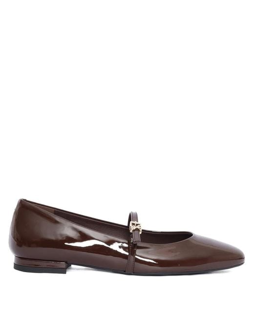 Sergio Levantesi Brown Ambra56 Strap Ballet Flats