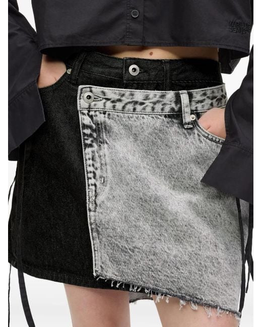 Minijupe En Jean À Design Asymétrique Karl Lagerfeld en coloris Gray