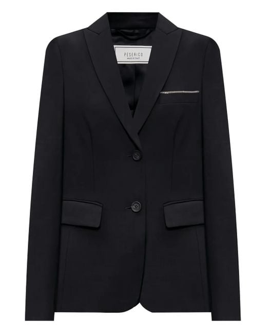 Peserico Black Pocket Blazer
