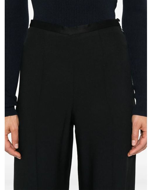 ‎Taller Marmo Black High-Waisted Crepe Palazzo Pants