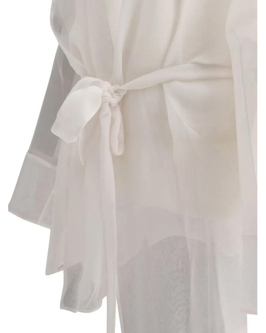 Max Mara White Silk Chiffon Jacket