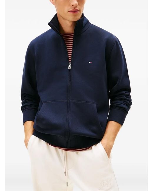 Tommy Hilfiger Blue Cardigan À Fermeture Zippée for men