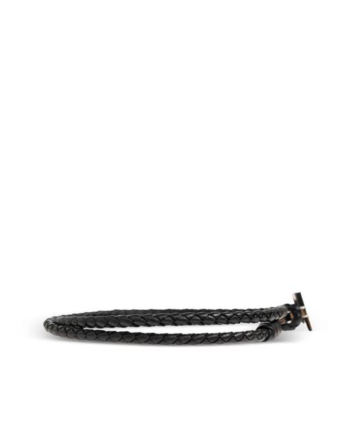 Tom Ford White Braided-Design T-Bar Bracelet for men