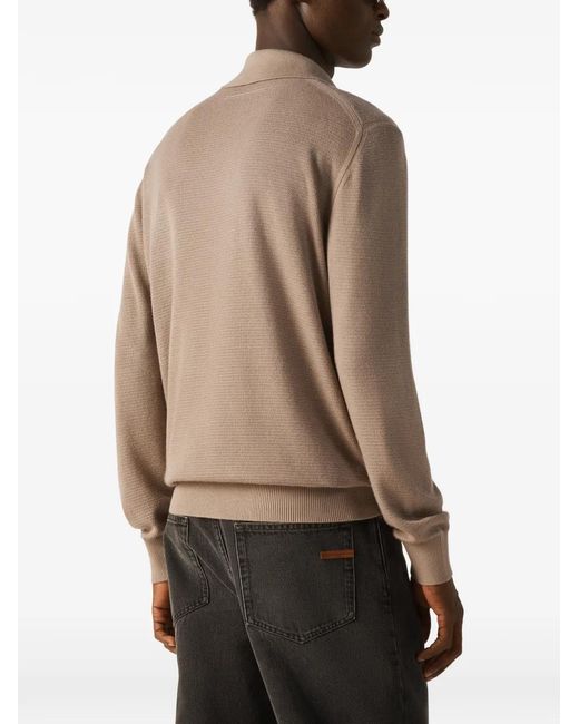 Zegna Natural Polo-Collar T-Shirt for men