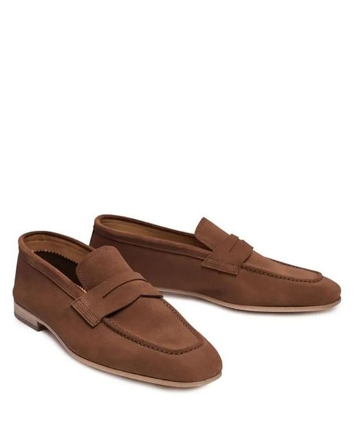 LOJA DAS MEIAS Brown Suede Slip-On Loafers for men
