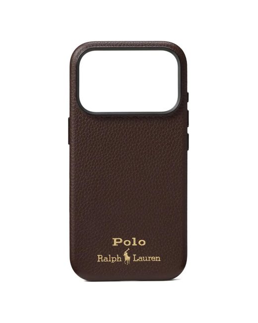 Polo Ralph Lauren Brown Textured-Finish Iphone 17 Case for men