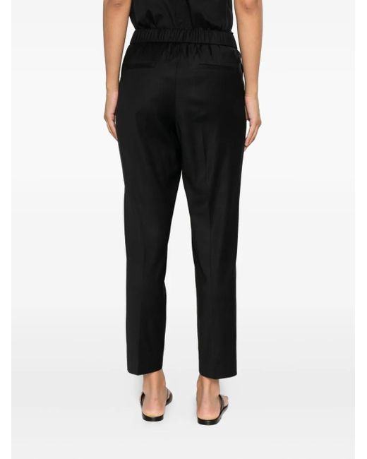 Peserico Black Elastic-Waist Trousers