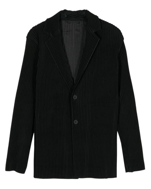 Homme Plissé Issey Miyake Black Tailored Pleats 2 Single-breasted Suit Jacket for men