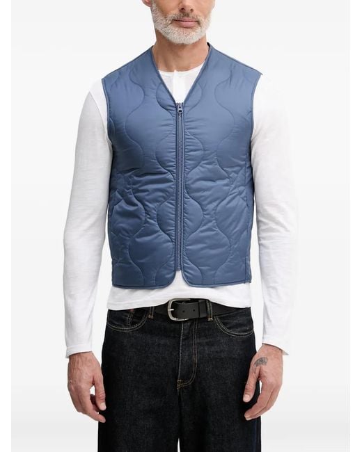 Benetton Natural Quilted Gilet-Layered Coat for men