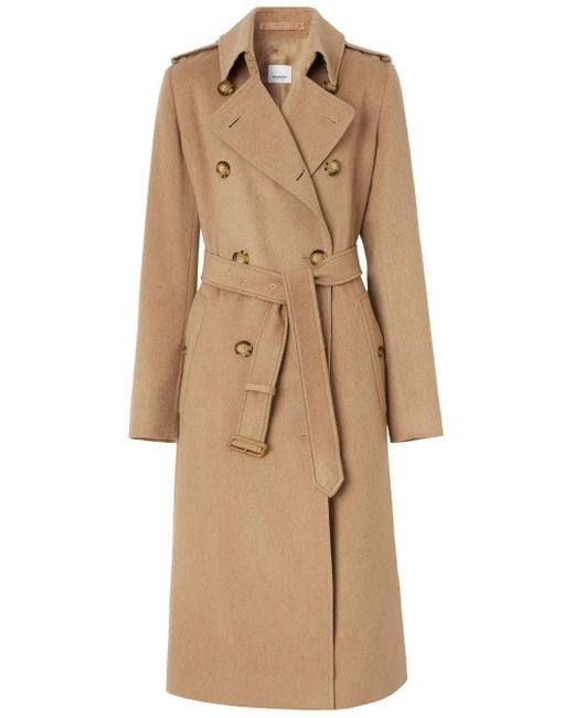 Burberry Natural Kensington Cashmere Trench Coat