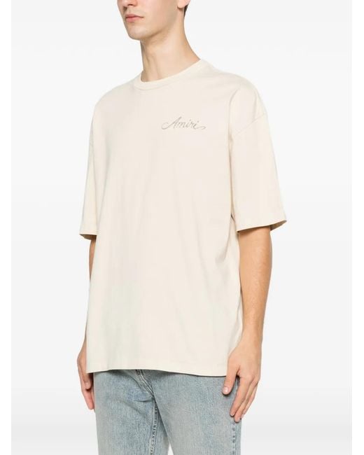 Amiri White Logo-Embroidered T-Shirt for men