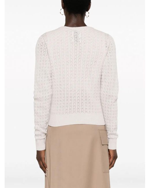 Barrie White V-Neck Cashmere Cardigan
