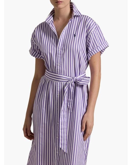 Polo Ralph Lauren Purple Striped Shirtdress