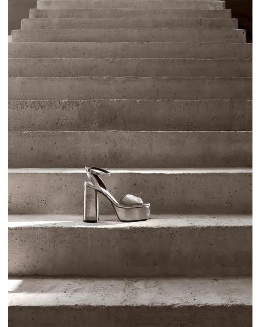 Platform ankle-strap pumps Castaner de color Gray