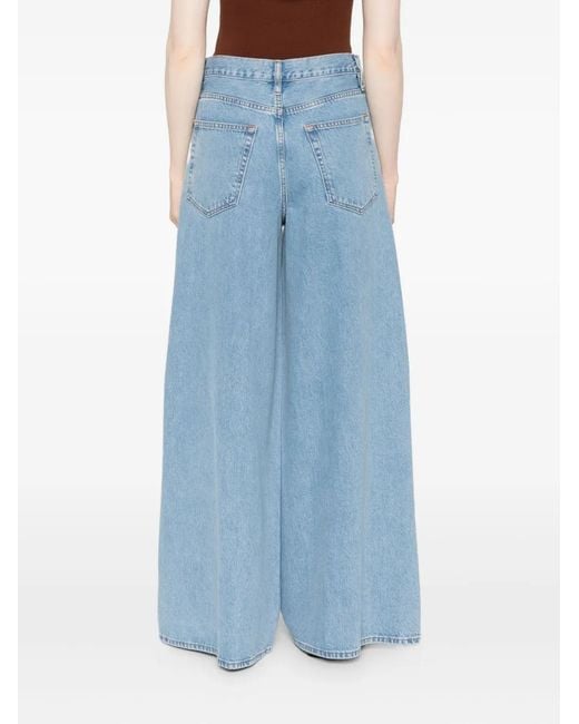FRAME Blue The Drape Wide-Leg Jeans