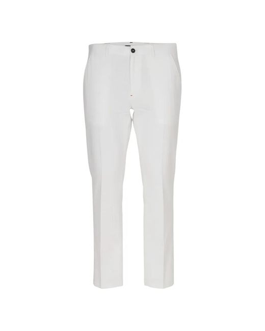 Isaia White Belt-Loop Tailored Trousers for men