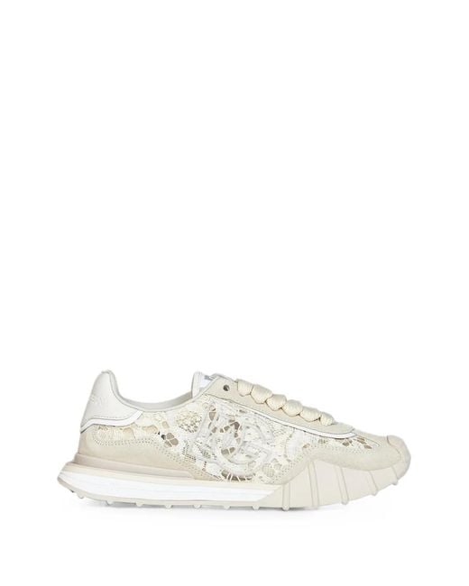Dolce & Gabbana White Bassa Low-Top Sneakers
