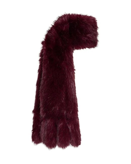 ROTATE BIRGER CHRISTENSEN Purple Faux-Fur Scarf