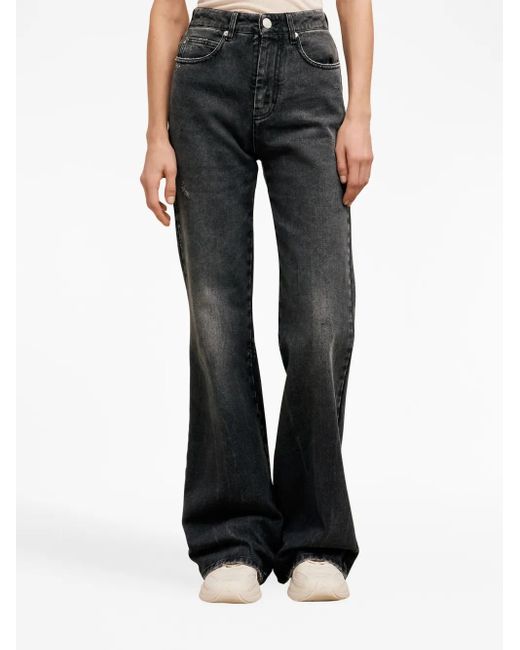 Pantaloni A Gamba Ampia di AMI in Black