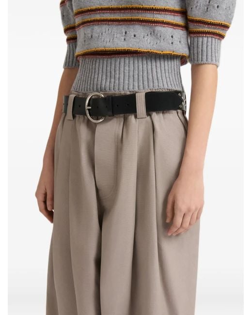 Marni Natural Canvas Pants With Pleats