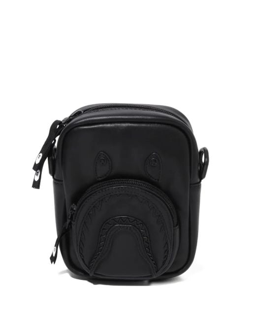 A Bathing Ape Black Zip-Fastening Messenger Bag for men