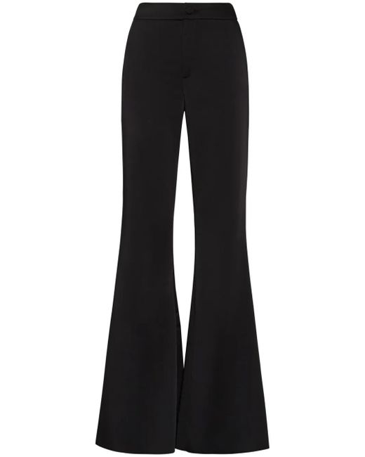 Philipp Plein Black Flared Satin Trousers