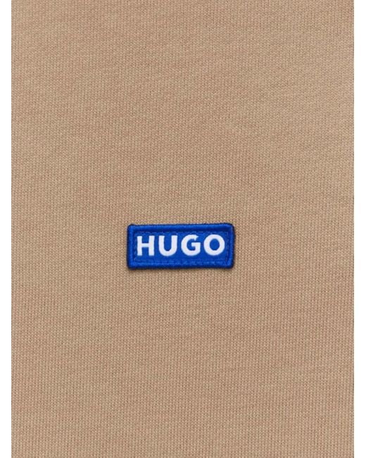 HUGO Hoodie mit Logo-Patch in Natural für Herren