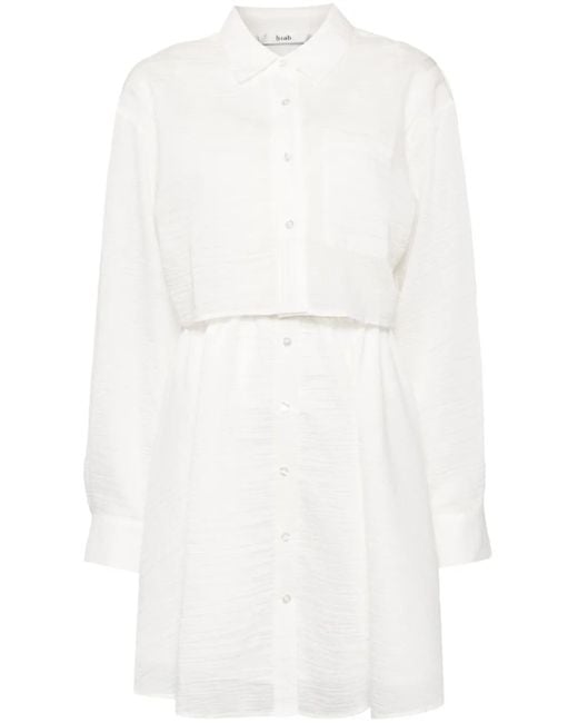 B+ AB White Crinkled Two-Piece Dress Set