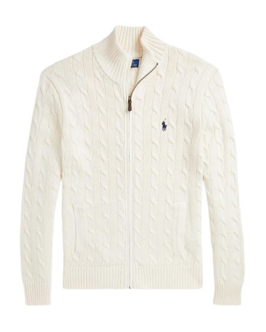 メンズ Polo Ralph Lauren ケーブルニット カーディガン White