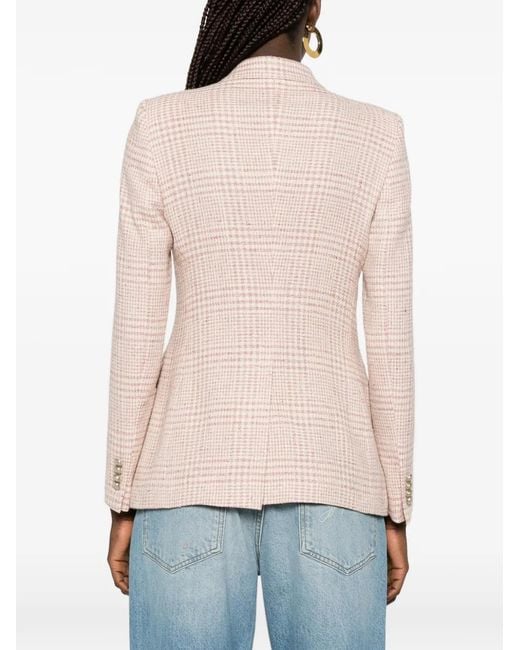 Tagliatore Pink Parigi Checked Double-Breasted Jacket