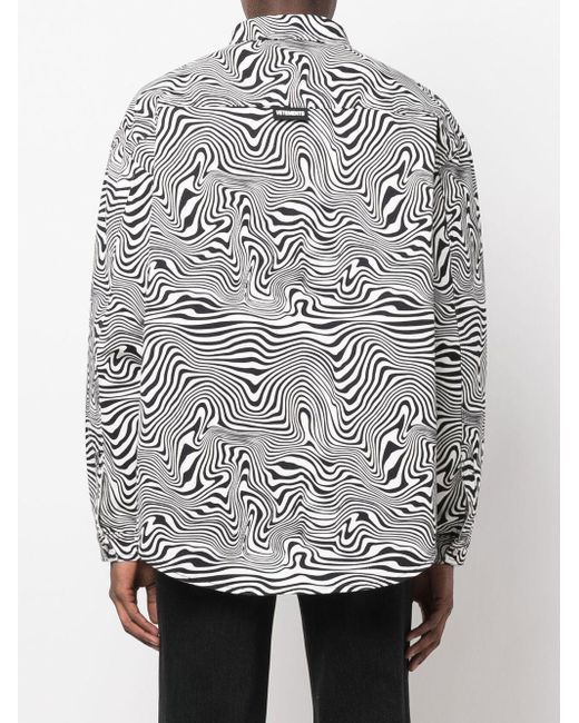 Vetements Gray Zebra-print Button-up Shirt