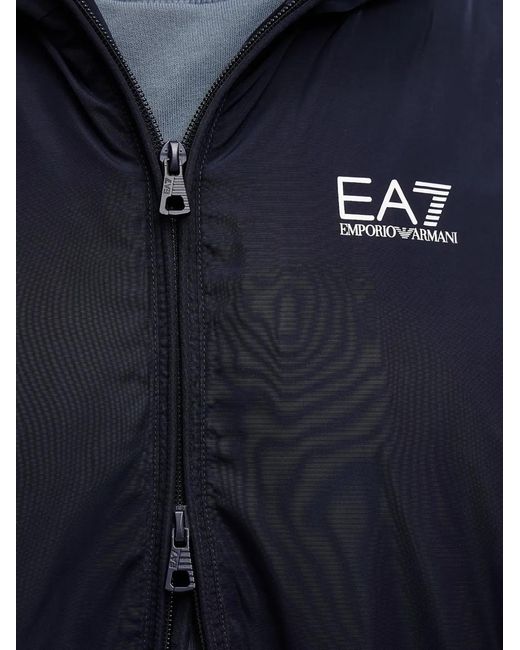 EA7 Blue Core Identity Hooded Jacket for men