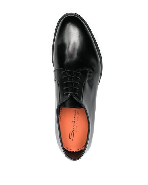Santoni Black Business Shoes for men
