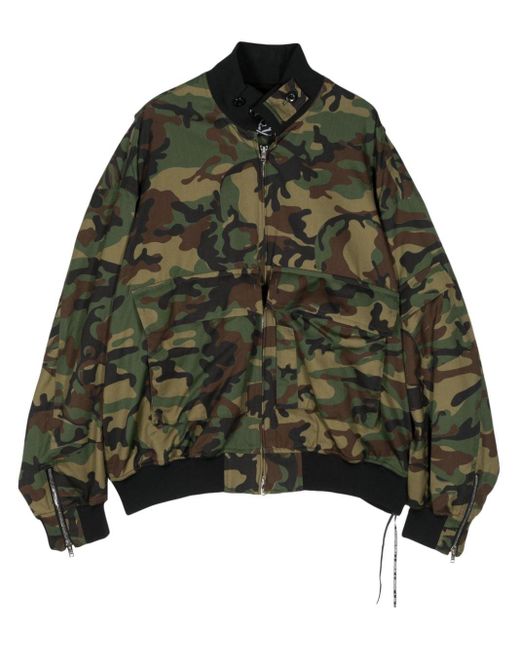 MASTERMIND WORLD Green Camouflage-print Bomber Jacket for men