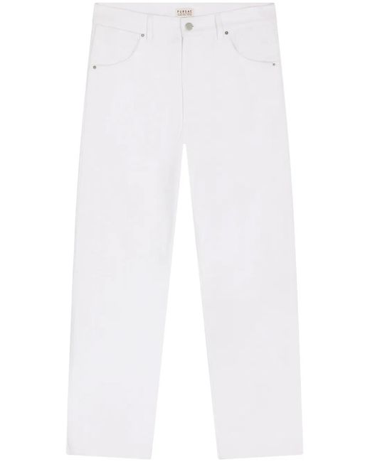 Fursac White Logo-Embroidered Jeans for men