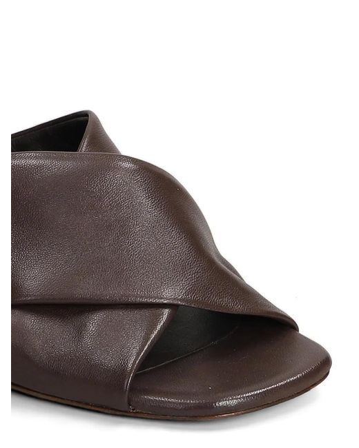 Julie Dee Brown Crossover-Strap Mules