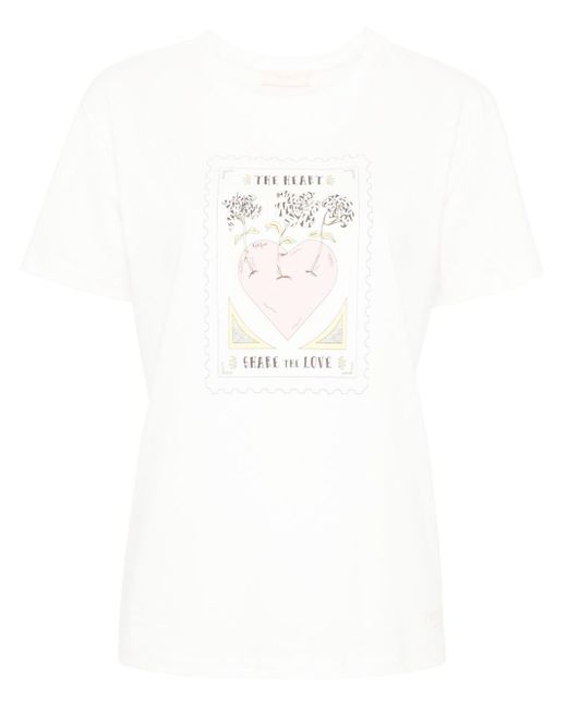 Camiseta con ilustración estampada Twin Set de color White